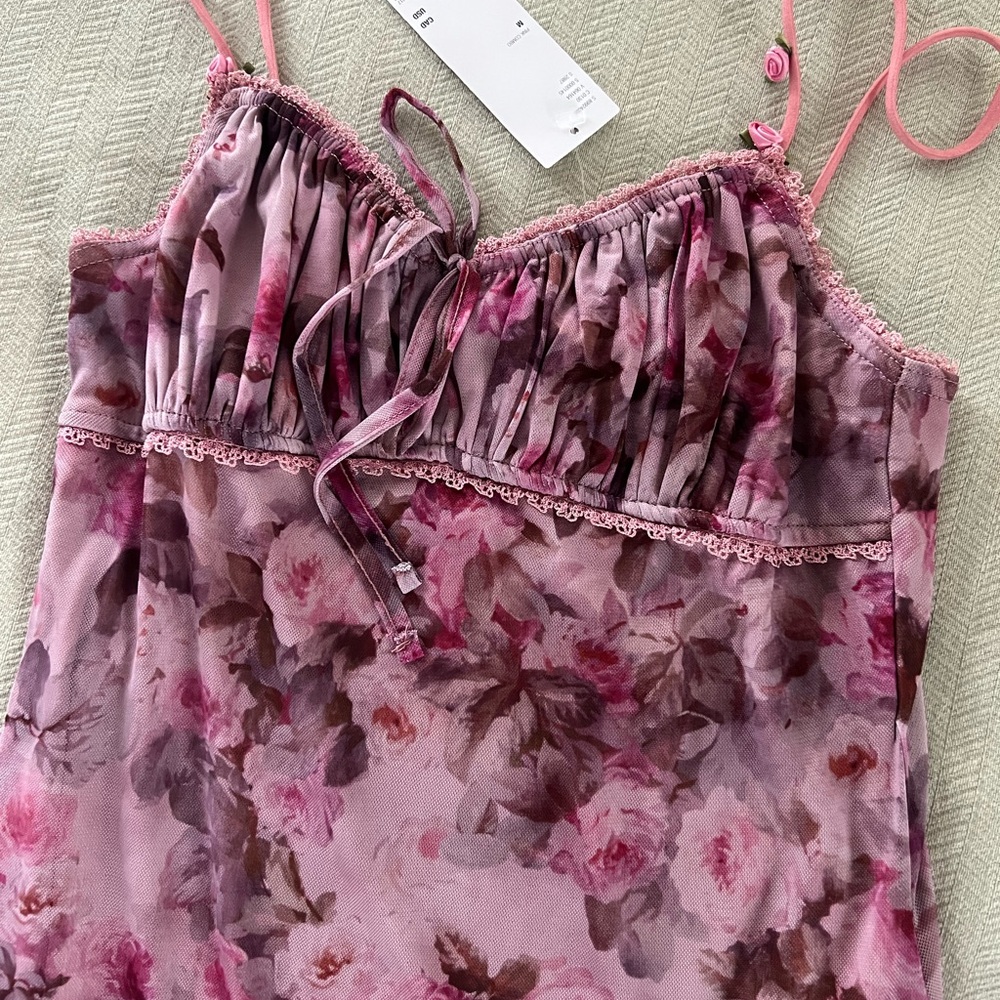 Urban Outfitters Pink Floral Slip Dress